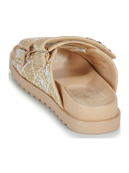 Flache Sandalen für Damen in Beige Farbe