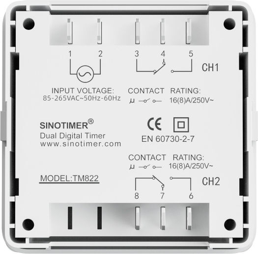 Sinotimer Electric Digital Timer Programmable Switch 250v 16a Tm822