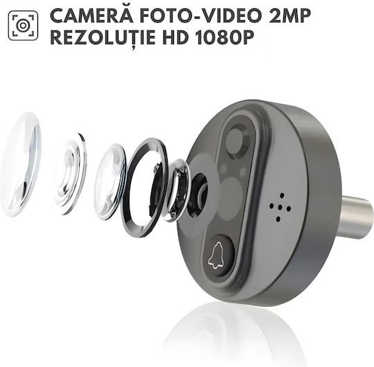 Smart Wi-Fi Video Intercom HD 1080p Camera Visionhub 2MP 4.3-inch LCD Screen Two-Way Audio Video Call PIR Motion Sensor Night Vision 5000mAh Battery SD Card Support Mobile App 24/7 Surveillance