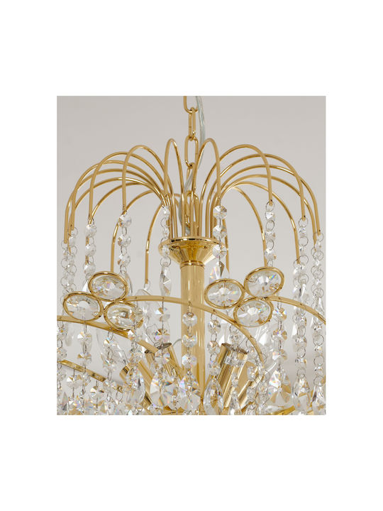 Agora Lighting Candelabru 5xE14 Ø51cm cu Cristale Elica Crystal Chandelier PD-ELICA-5-GL
