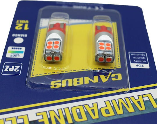 Rchang Лампи Автомобила T10 Canbus LED Червено 12V 1бр