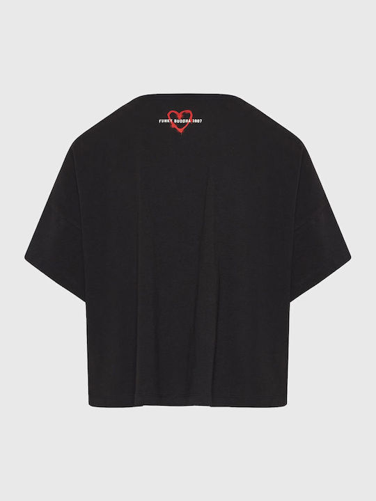 Γυναικείο Crop T-shirt Μαύρο