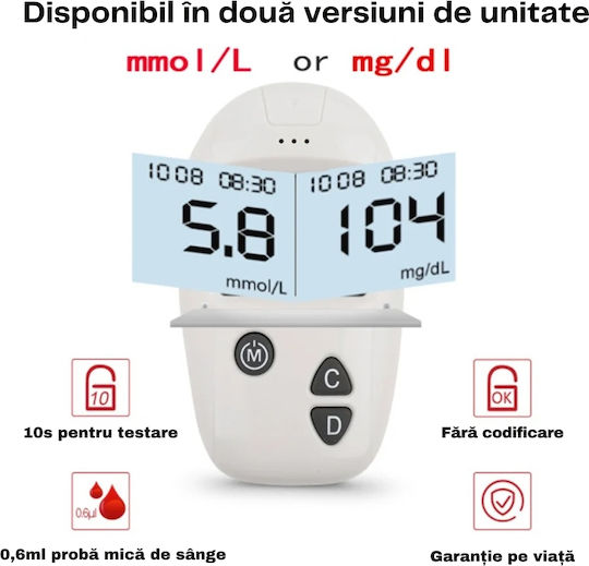 Kit Glucometru Portabil Profesional pentru Monitorizarea Glicemiei Acasă