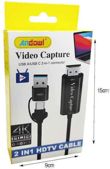 Andowl Kabel HDMI-Stecker - HDMI-Stecker 1.5m Schwarz