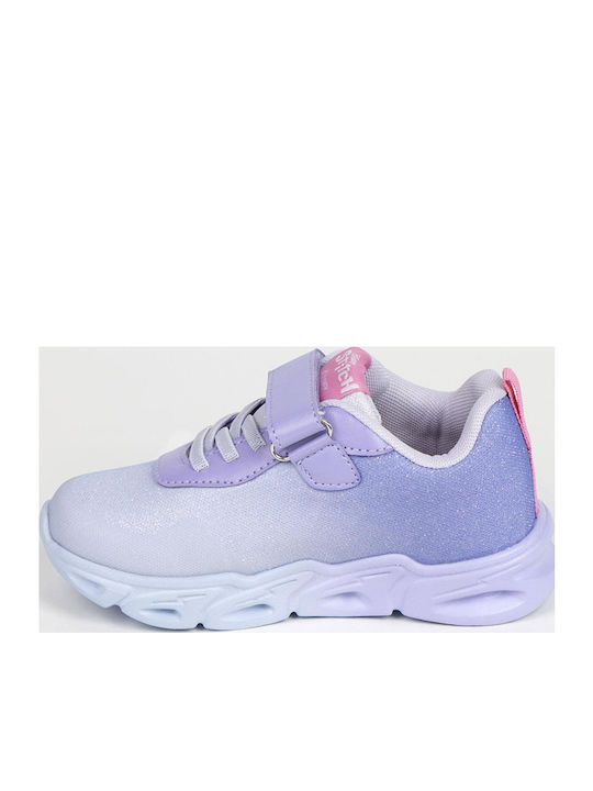 Stitch Kids Sneakers Anatomic with Hoop & Loop Closure and Lights Lilac