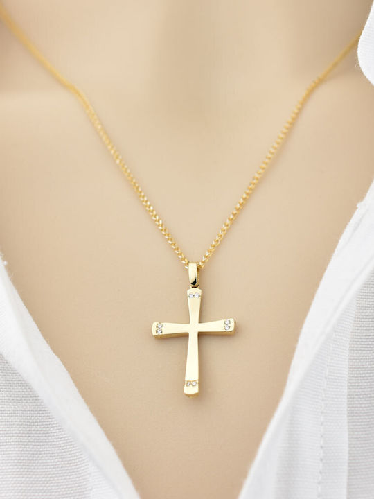 Goldjewels Χρυσός Σταυρός 14Κ Διπλής Όψης