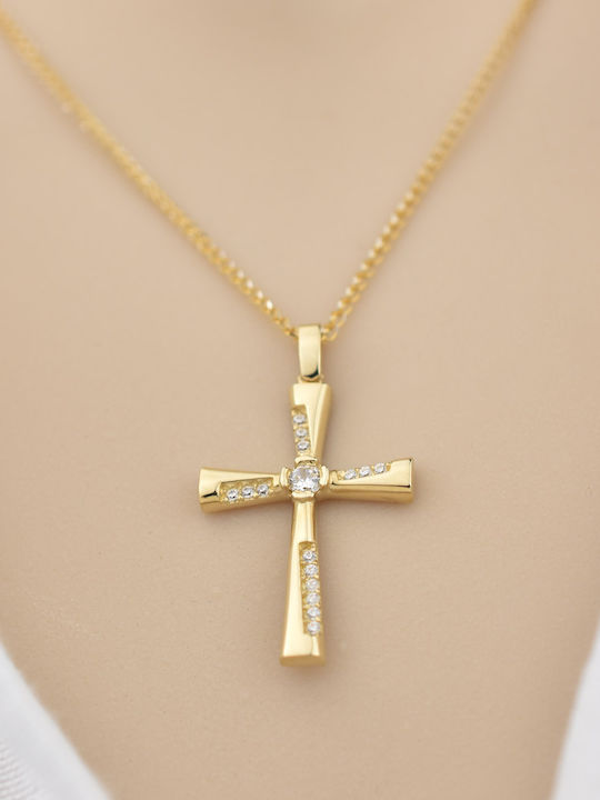 Goldjewels Χρυσός Σταυρός 14Κ Διπλής Όψης