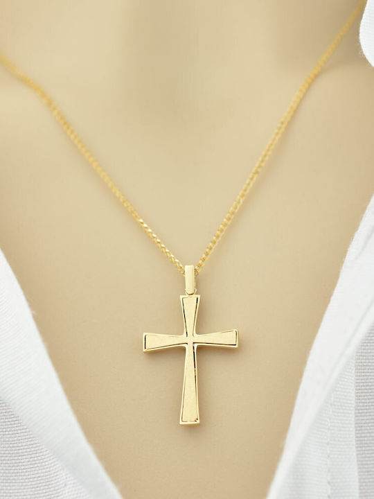 Goldjewels Women's Gold Cross 14K Double Sided