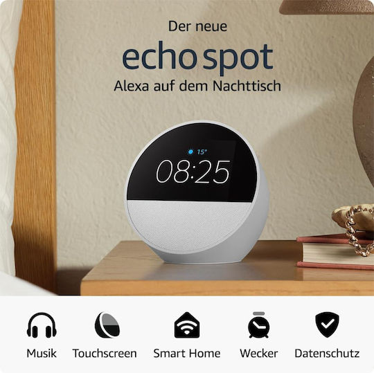 Amazon Echo Spot (2024) Умен хъб Wi-Fi / Bluetooth Съвместим с Alexa