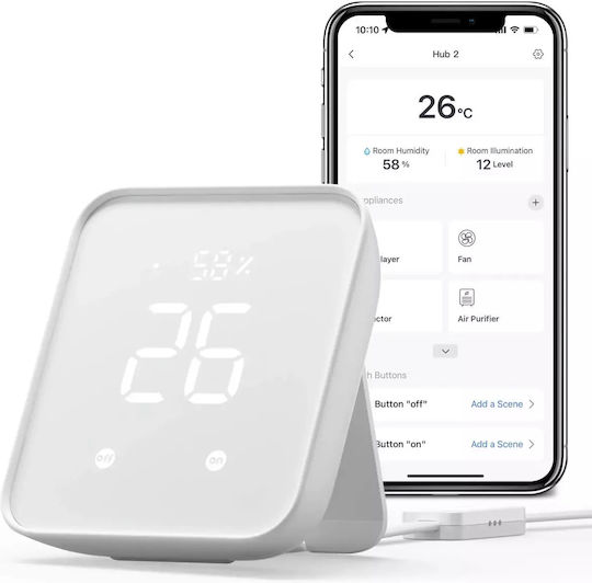 Switchbot Hub 2 Умен хъб Wi-Fi / Bluetooth / IR Съвместим с Google Home, Apple HomeKit, Alexa, IFTTT & Matter