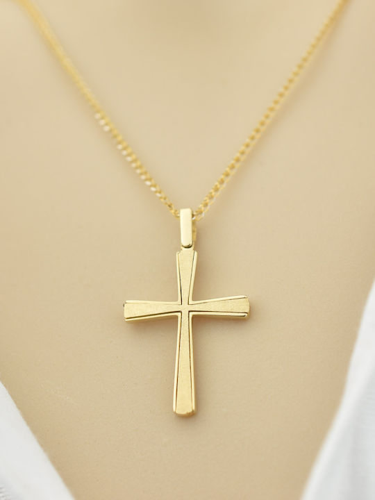 Goldjewels Women's Gold Cross 14K Double Sided