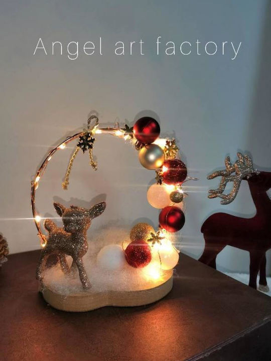 Tabletop Wreath with Decorated Reindeer