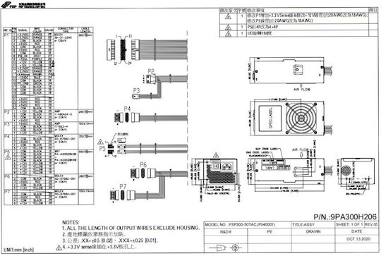 FSP/Fortron 300W Μαύρο Τροφοδοτικό Υπολογιστή Semi Modular 80 Plus Bronze (FSP300-50TAC)