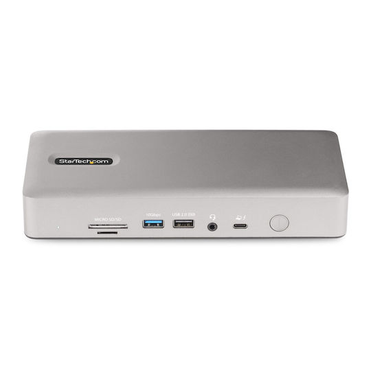 StarTech Thunderbolt 4 Docking Station με HDMI/DisplayPort 4K PD Ethernet και σύνδεση 4 Οθονών Ασημί (132UE-TB4USB4DOCK)