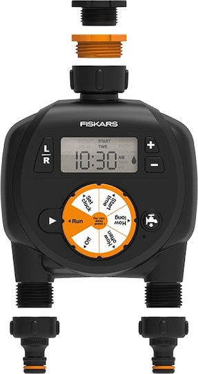 Fiskars Προγραμματιστής Ποτίσματος Μπαταρίας 2 Εξόδων
