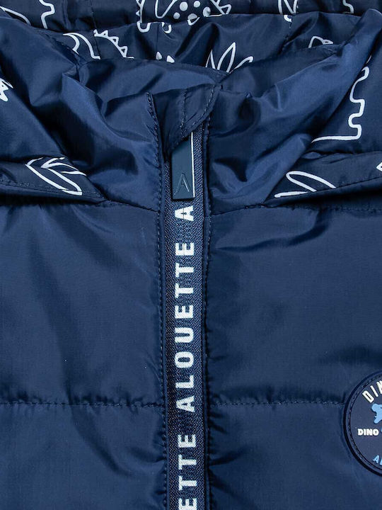 Παιδικό Casual Μπουφάν Αμάνικο με Κουκούλα Navy Μπλε