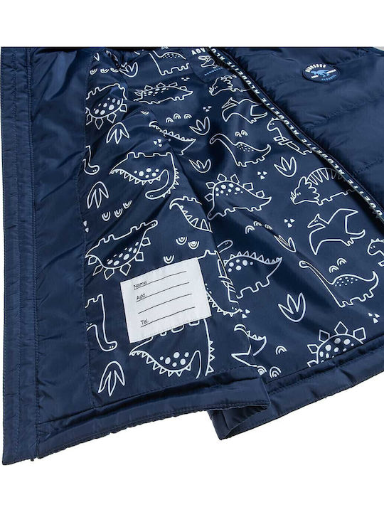 Παιδικό Casual Μπουφάν Αμάνικο με Κουκούλα Navy Μπλε