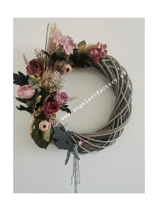 Decorative Wreath "Gray Rotten Apple Flowers" Fairy
