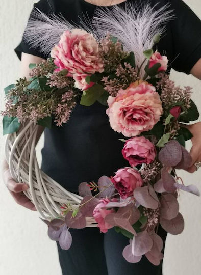 Decorative Wreath "White Dusty Pink Peonies"