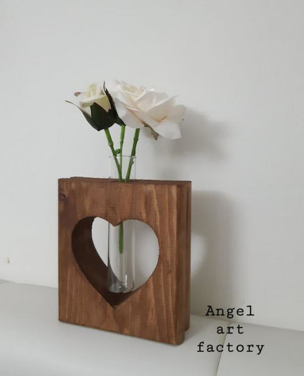 Holzherzvase