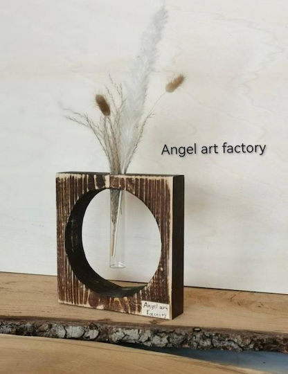 Vază decorativă din lemn