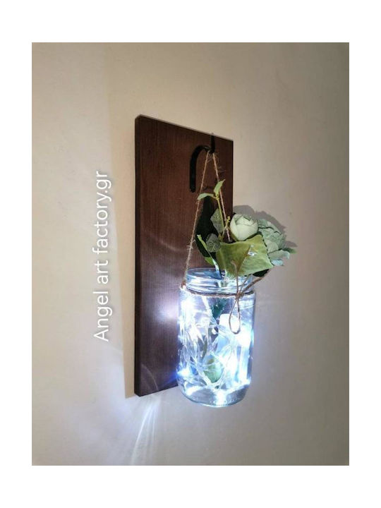 Decorative Wooden Wall Hanging "Flower Vase" Light