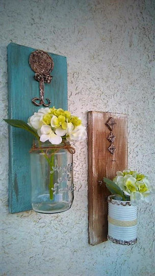 Decorative Wooden Wall-Mounted "Flower Jar"