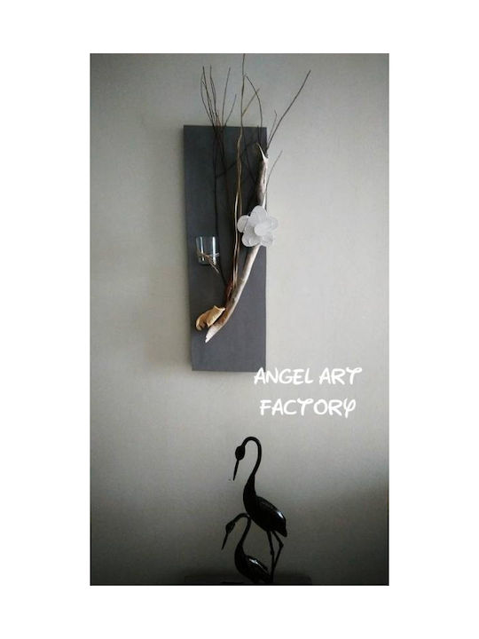 Wall-Mounted Wooden Candle Holder