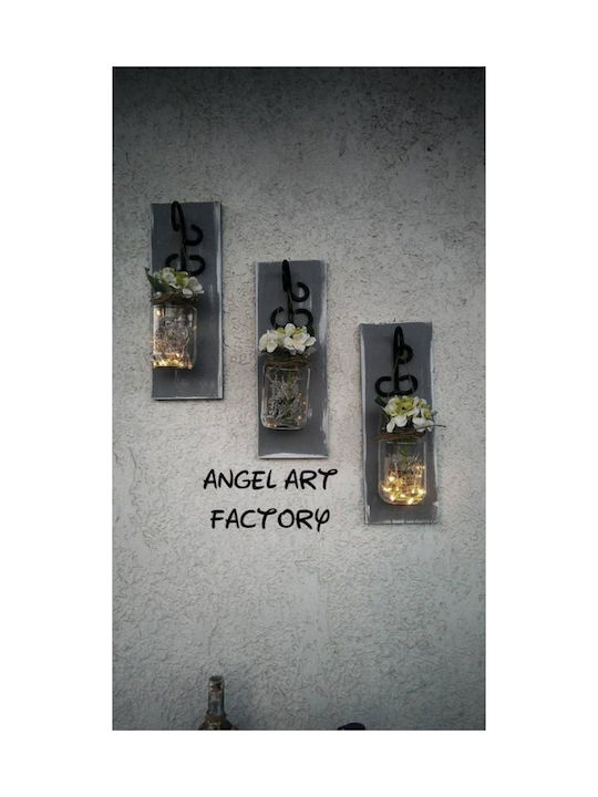 Decorative Wooden Wall-Mounted "Jar" Seashells Light