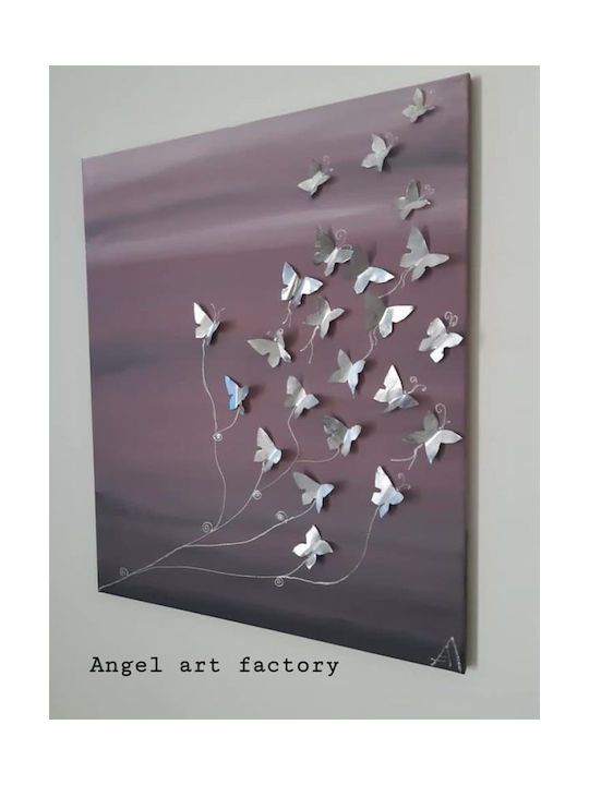 Schmetterling Silber Leinwand