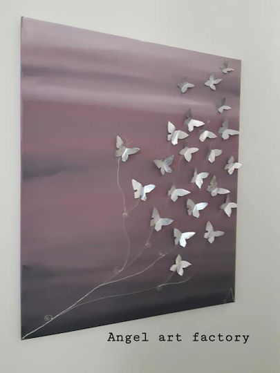 Schmetterling Silber Leinwand