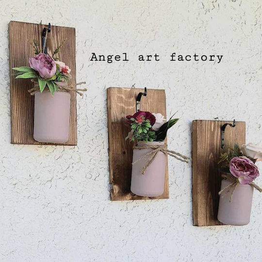 Decorative Wooden Wall Hanging "Jar Nude Flowers"