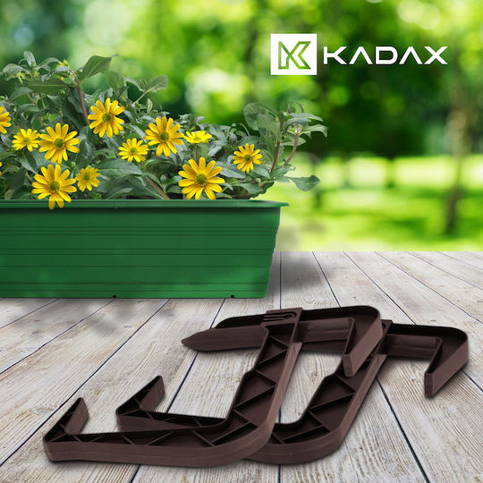 Kadax Άγκιστρα Γλάστρας Πλαστικά Καφέ 2τμχ