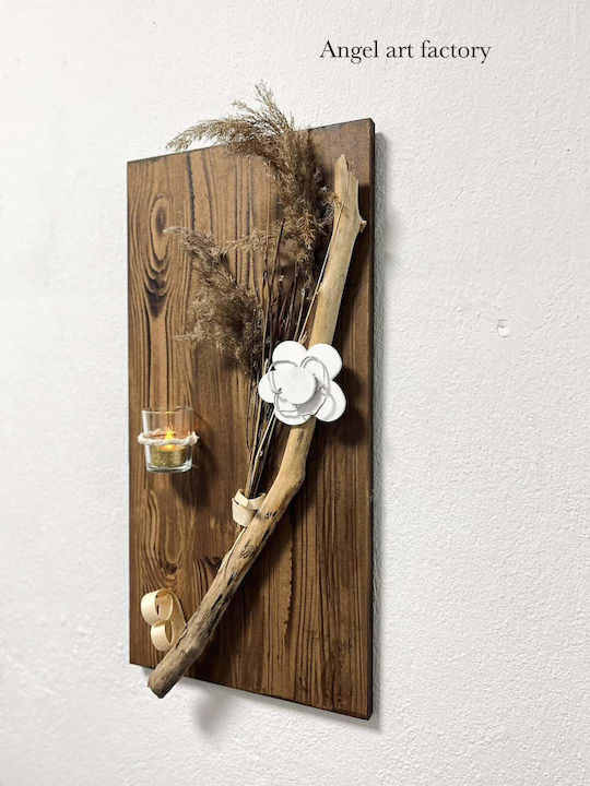 Wall-Mounted Wooden Candle Holder