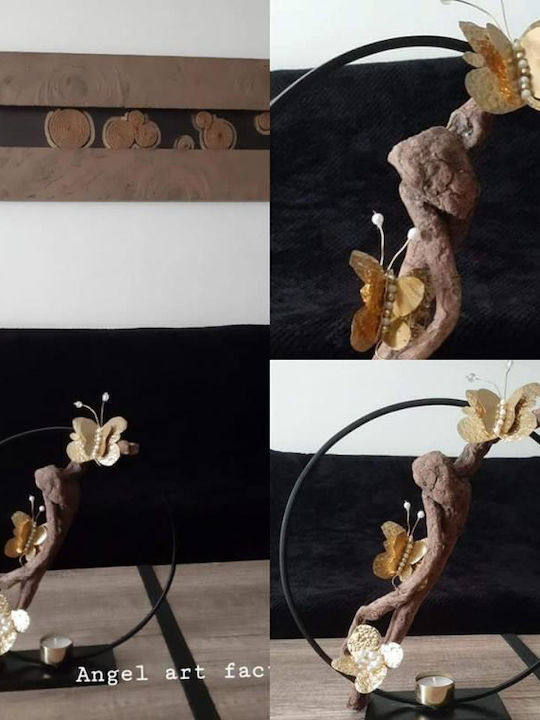 Metal Candle Holder Driftwood