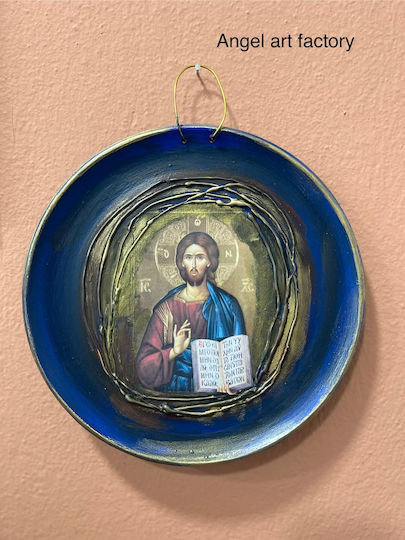 Keramikteller-Ikone "Christus"