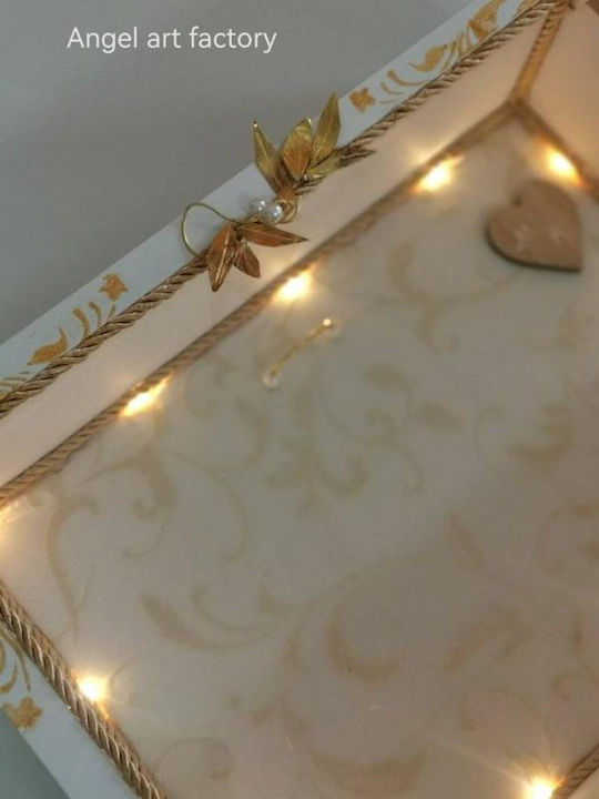 Barock Hochzeitskronen-Hülle Wand Rechteck Hölzernes Weiße 30x40cm AAF_1384