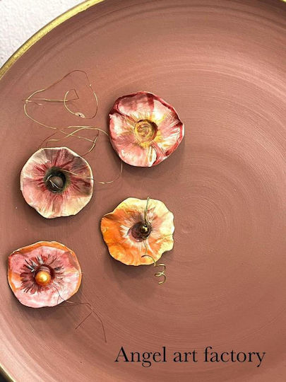 Teller-Tablett Keramik Blumen