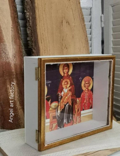 Cutie pentru Coroana de Nuntă Suspendată cu Icoana Sfinților