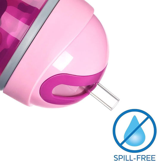 Chicco Παιδικό Ποτηράκι Sport από Σιλικόνη Ροζ 266ml για 14m+