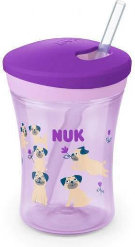 Nuk Baby Cup made of Plastic Purple Dogs 230ml for 12m+m+