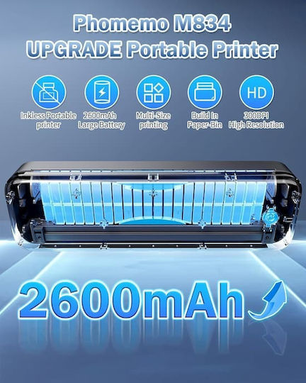 Phomemo Phomemo M834 Ασπρόμαυρος Εκτυπωτής Θερμικός