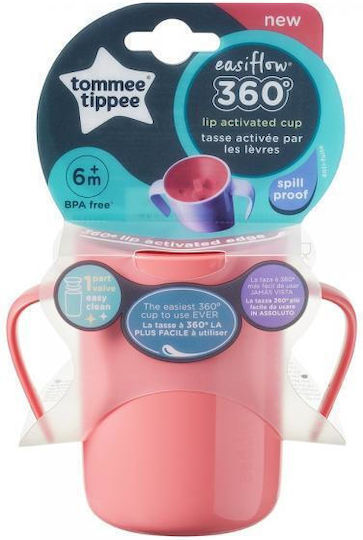 Tommee Tippee Бебешка чаша Easiflow 360° от пластмаса Розов 200мл