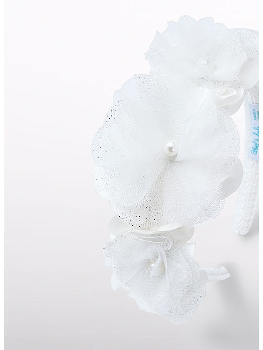 Abel & Lula White Kids Headband with Flower