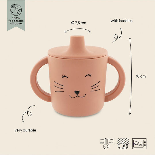 Trixie Παιδικό Ποτηράκι από Σιλικόνη Ροζ Mrs.Cat 207ml για 4m+