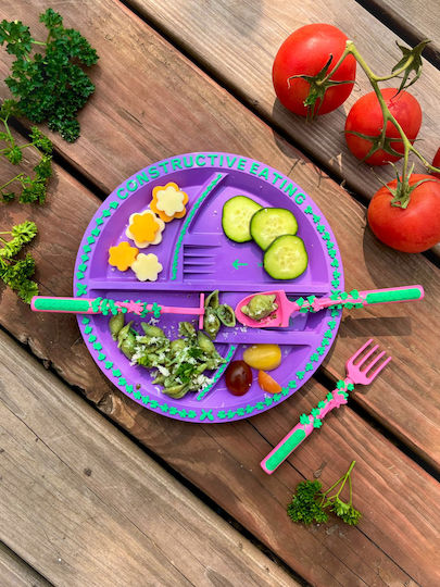 Kids Feeding Set Constructive Eating Garden Fairy 4 Piece Plate
