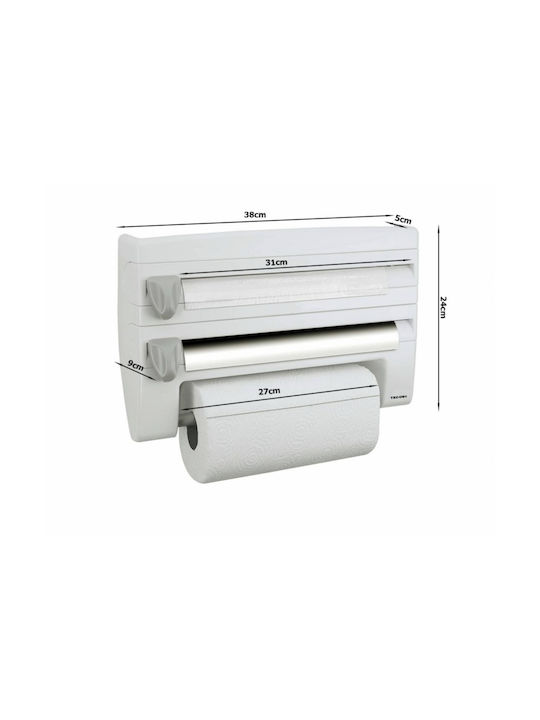 Distribuitor de role Montat pe perete Plastică Albă 24x9x9cm SUPORT44N1-white