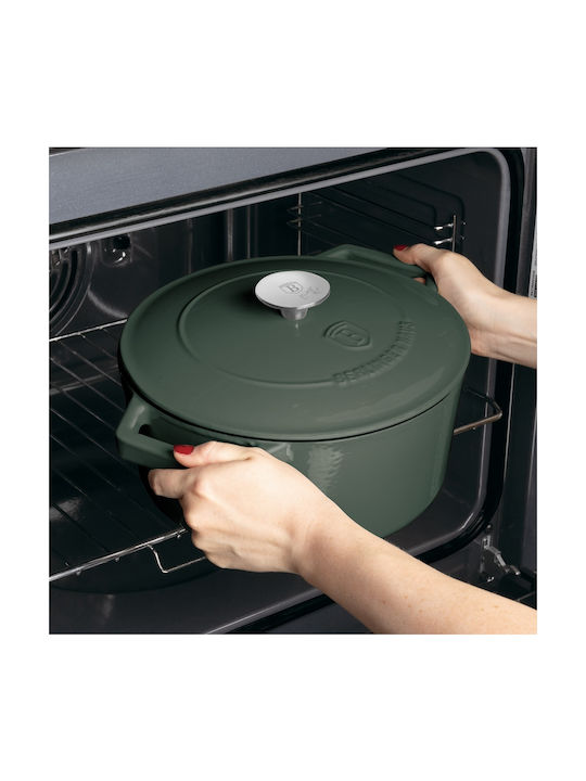 Berlinger Haus Matte Green Collection Deep Pot made of Cast Iron 4.35lt / 24cm