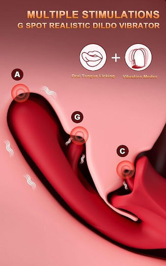 SMD Multitasker, Flapping and G Spot Vibrator 3-in1, 9 Vibrating Modes Clitoral Vibrator 9cm Roșu