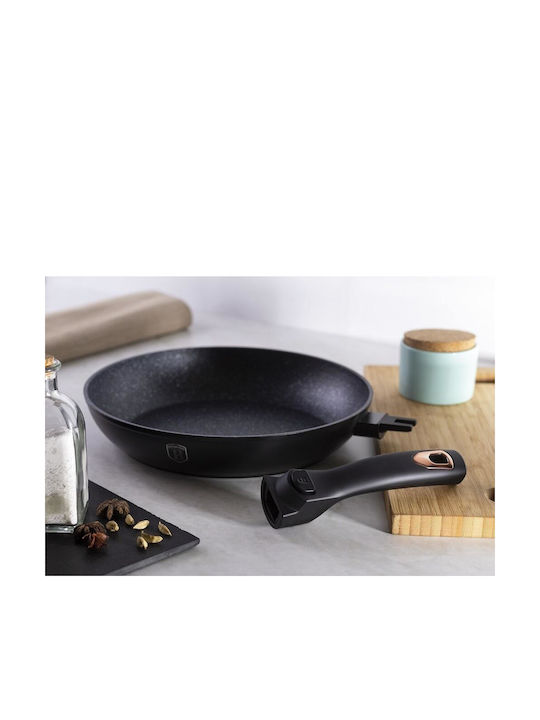 Berlinger Haus Black Rose Collection Τηγάνι από Αλουμίνιο με Καπάκι με Επίστρωση από Πέτρα 24cm